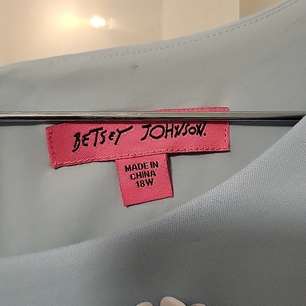 Betsey Johnson Baby blue A line dress with Floral Detail Size 18W_2
